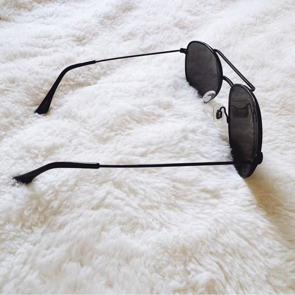 Tiana Black Minimalist Aviator Sunglasses - Picture 7 of 9
